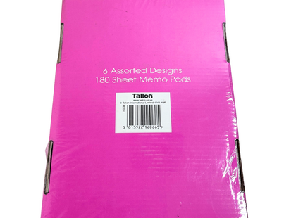 Tallon Memo Pads – 6 Assorted Designs, 180 Sheets