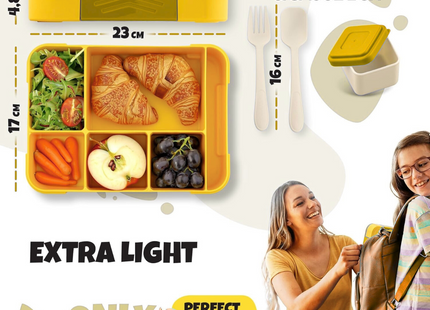 LUNCHHERO Kids Bento Lunch Box with Compartments & Cutlery