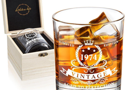 1974 Whiskey Glass with Wooden Gift Box – 340ml