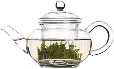 GOLDBEARUK Clear Glass Teapot with Infuser – 250ml Small Glass Teapot