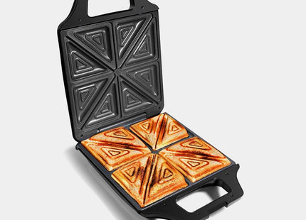 VonShef 4 Slice Deep Fill Sandwich Maker – Non-Stick - 1600W Black