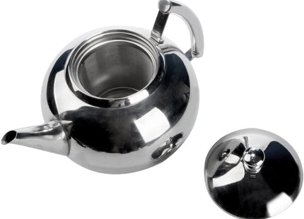 Toolzia Stainless Steel Teapot with Tea Strainer – Premium 1L Silver Teapot, 35oz