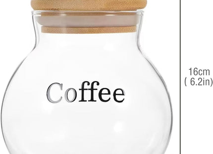 Gzsekken 2-Pack Airtight Glass Coffee Storage Jars – 1.8L Containers with Bamboo Lids