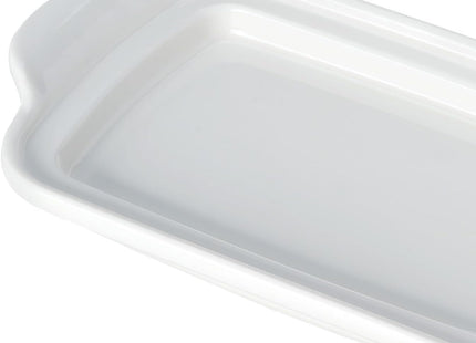 JSHKY Large Porcelain Ceramic Butter Dish for 500g British Butter – White