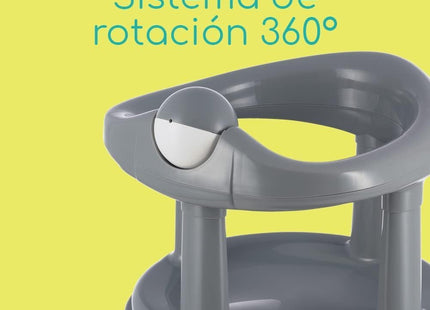 Bebeconfort 360° Swivel Bath Seat – Grey (6–12 Months) Child Bath Support Seat