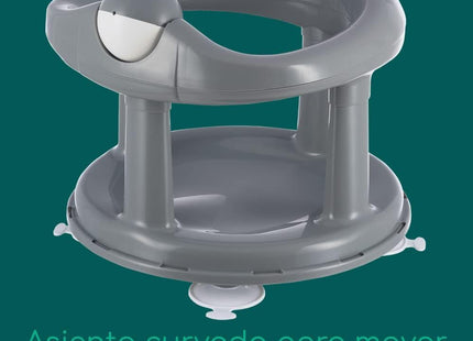 Bebeconfort 360° Swivel Bath Seat – Grey (6–12 Months) Child Bath Support Seat