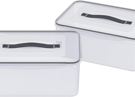 Kiddream 2 Pack 15L Rectangular Plastic Food Container with Latch Lid