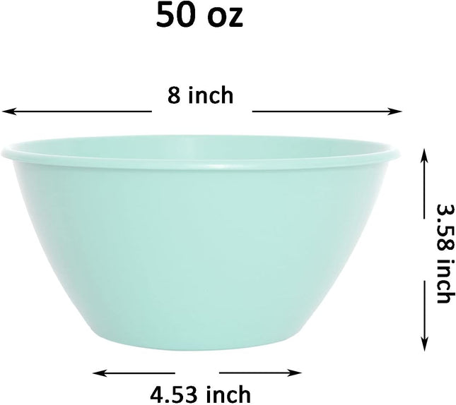 Youngever 9-Pack Large 1500ml Plastic Bowls – Coastal Colours