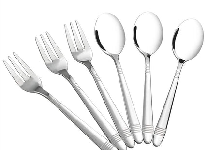 Bblina 12-Piece Dessert Cutlery Set – 6 Stainless Steel Spoons & 6 Forks (Silver)