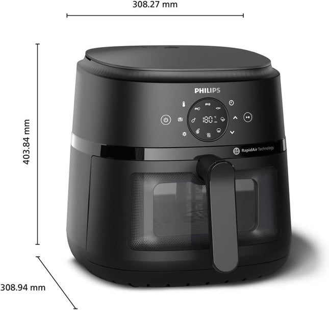 Philips 2000 Series NA230 Air Fryer – 6.2L, 1700W, Digital Touchscreen, Black
