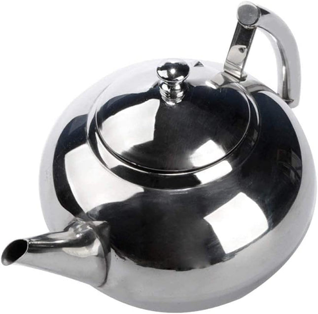 Toolzia Stainless Steel Teapot with Tea Strainer – Premium 1L Silver Teapot, 35oz
