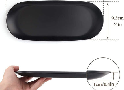 Hioph 2‑Pack Black Stainless Steel Vanity Trays – 9" for Cosmetics, Perfume & Jewelry