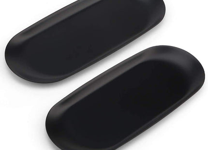 Hioph 2‑Pack Black Stainless Steel Vanity Trays – 9" for Cosmetics, Perfume & Jewelry