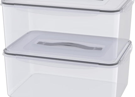 Kiddream 2 Pack 15L Rectangular Plastic Food Container with Latch Lid