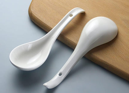 AOOSY Ceramic Asian Soup Spoons – Set of 6