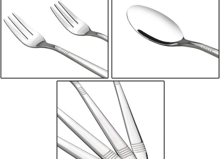 Bblina 12-Piece Dessert Cutlery Set – 6 Stainless Steel Spoons & 6 Forks (Silver)