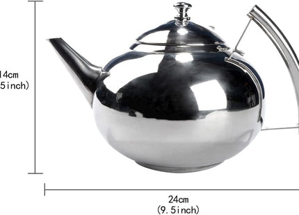 Toolzia Stainless Steel Teapot with Tea Strainer – Premium 1L Silver Teapot, 35oz