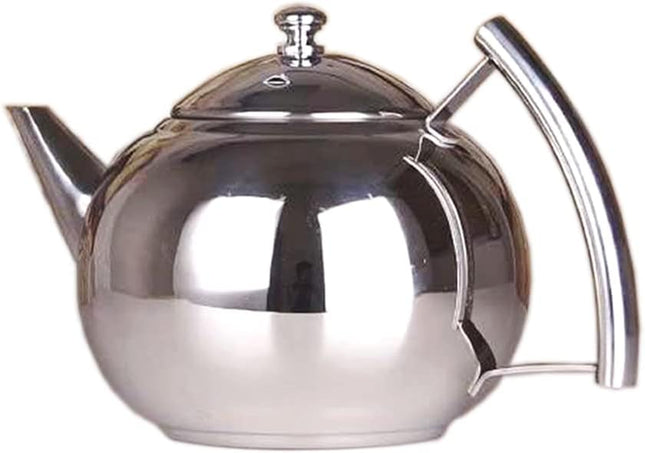 Toolzia Stainless Steel Teapot with Tea Strainer – Premium 1L Silver Teapot, 35oz