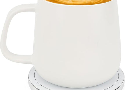 Kazumi Self-Heating Ceramic Mug – 130°F Smart Cup with 15W Wireless Charger