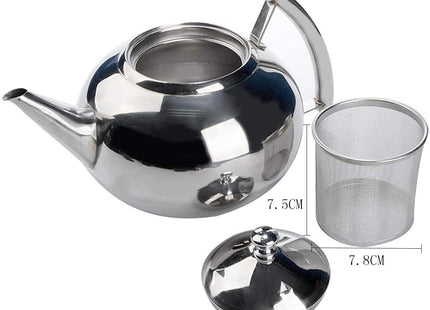 Toolzia Stainless Steel Teapot with Tea Strainer – Premium 1L Silver Teapot, 35oz
