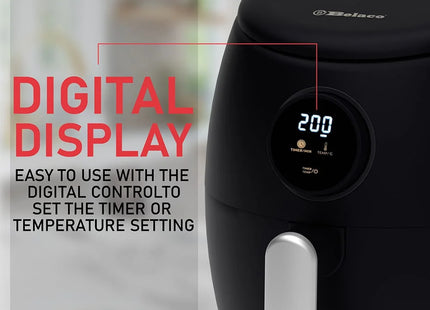 Belaco 2L Digital Air Fryer – Rapid Air Cooking with Timer & Adjustable Temperature