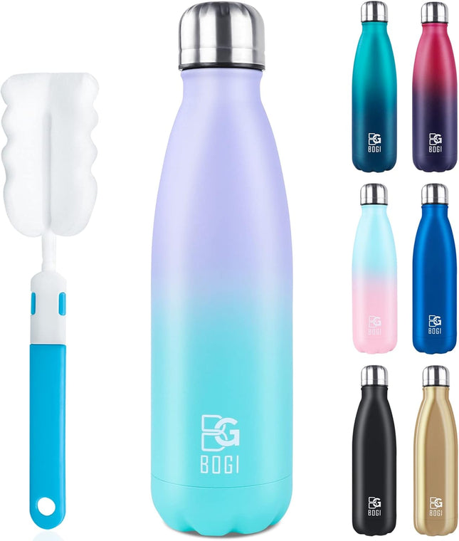 BOGI Insulated Water Bottle – 500ml Stainless Steel, Leakproof, Mint