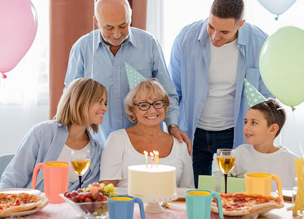 Milaosk 4-Piece Unbreakable Plastic Cups – Reusable 350ml Mugs with Handles