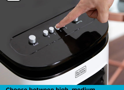 BLACK+DECKER Portable 2-in-1 Air Cooler – 7L Tank, 65W, White (Used)