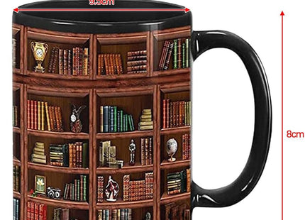 MERIGLARE C Handle Bookshelf Mug – 400ml Ceramic Black Coffee Cup