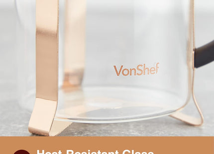 VonShef 8-Cup Cafetiere – 1L French Press Coffee Maker