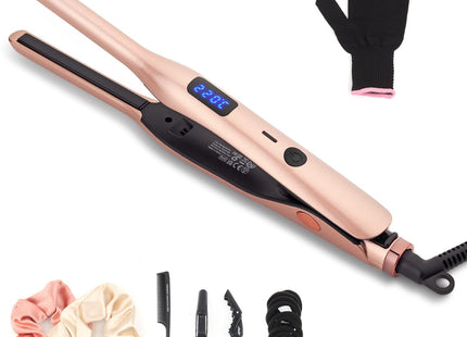 Mini Ceramic Pencil Hair Straightener – Rose Gold (For Short Hair, Pixies & Beards)