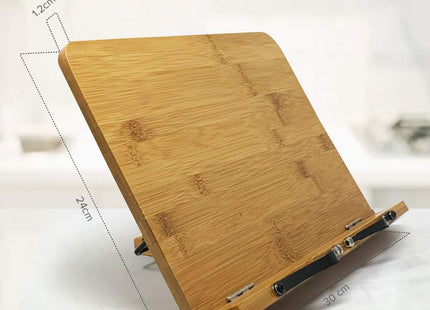 Joeji's Kitchen Bamboo Cookbook Stand – Adjustable Book Holder for Recipes