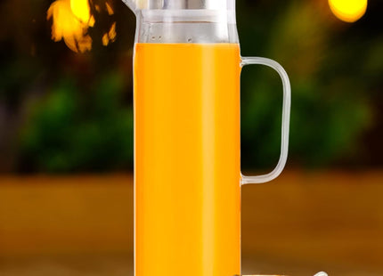 Yirilan 1.5L Borosilicate Glass Jug with Stainless Steel Lid