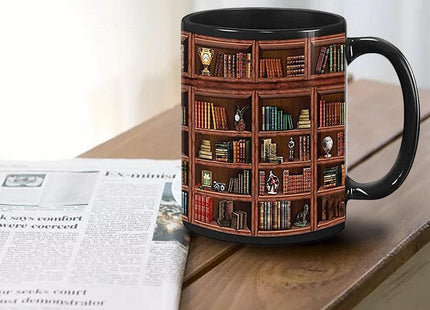 MERIGLARE C Handle Bookshelf Mug – 400ml Ceramic Black Coffee Cup