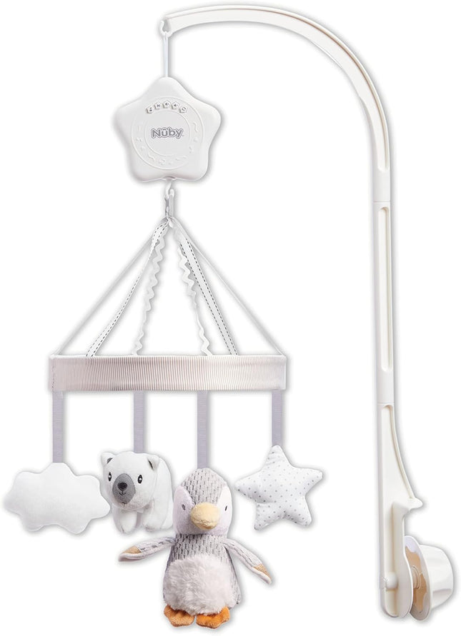 Nuby Penguin Musical Cot Mobile – Spinning Baby Crib Mobile with Lullabies