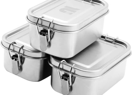 nicelock Small Stainless Steel Food Storage Containers – Set of 3 (400ml Each) | Leakproof, Reusable, Airtight Snack Boxes | Freezer, Oven & Dishwasher Safe | Plastic-Free & BPA-Free