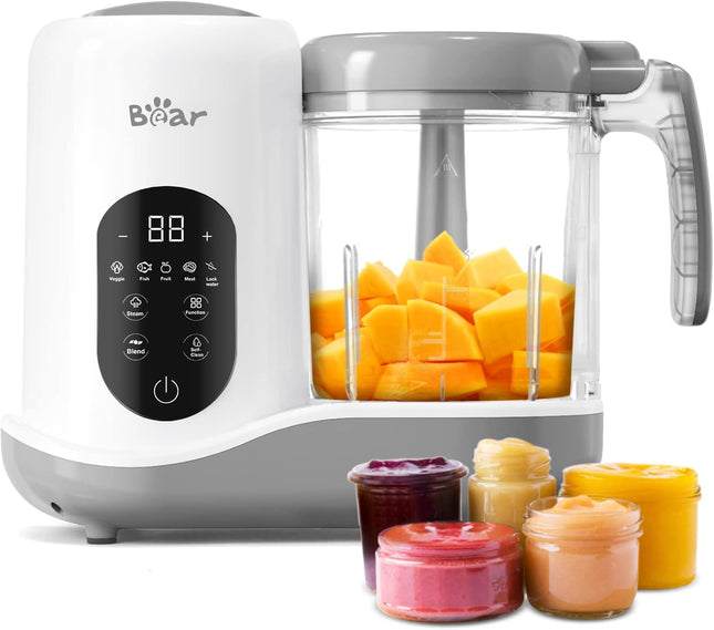 Bear One-Step Baby Food Maker & Steamer Blender – 400ml  (Beige) - Used