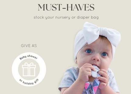 Dodo Babies Pacifier Clip & Teether Toy Set – 4 Pacifier Clips