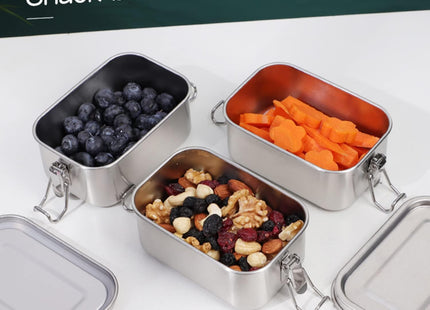 nicelock Small Stainless Steel Food Storage Containers – Set of 3 (400ml Each) | Leakproof, Reusable, Airtight Snack Boxes | Freezer, Oven & Dishwasher Safe | Plastic-Free & BPA-Free