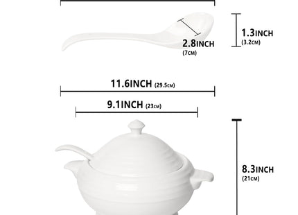 jinsongdafa Porcelain Casserole Dish Set with Lids & Spoon – 2600ml