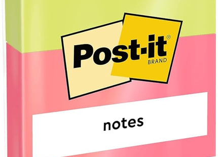 Post-it Notes – Assorted Neon Colours, 38mm x 51mm (3 Pads, 100 Sheets Each)