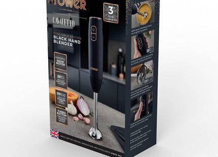 Tower Cavaletto 600W Stick Blender with Turbo Function – Black & Rose Gold