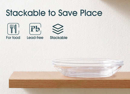 NUTRIUPS 2 Pack Small Tempered Glass Serving Plates – 7.7 x 5.5in Oval Dinner Plates