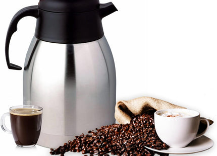 Crystals 2L Thermal Flask Coffee Carafe – Stainless Steel insulated Jug for Hot & Cold Drinks