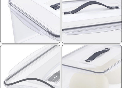 Kiddream 2 Pack 15L Rectangular Plastic Food Container with Latch Lid