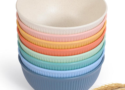 Ulrikco 7-Piece Unbreakable Plastic Bowls Set – Colorful 655ml Lightweight