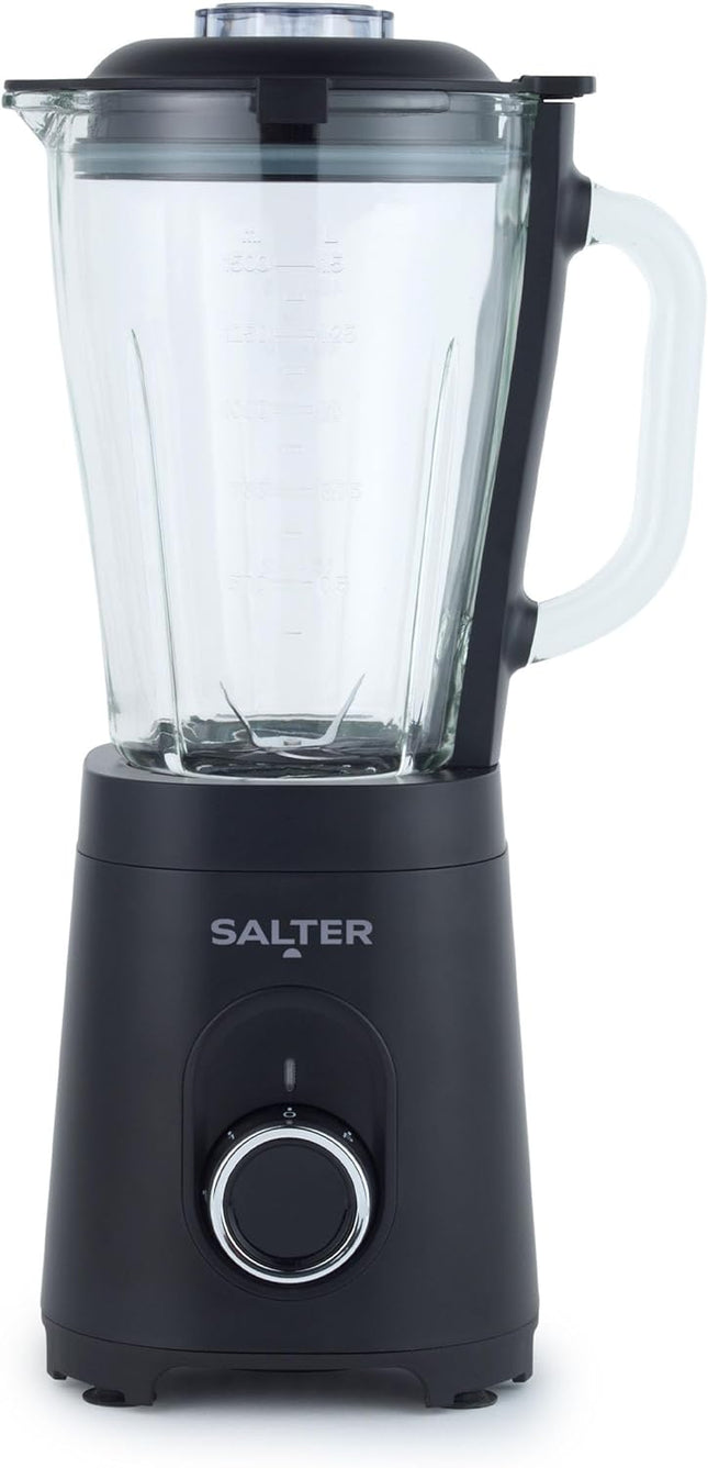 Salter Kuro Glass Jug Blender – 1.5L Smoothie Maker, 600W, Black