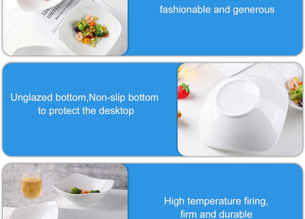 Sightday 4PCS Ceramic Pasta Bowls – White Dinner Plate Set