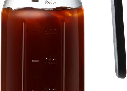 Mason Jar Pitcher Wide Mouth Glass Water Jug with Handle & Lid – 800ml