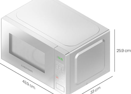 Chefman 20L 800W Digital Microwave Oven with Mirror Finish with Cosmetic Dent